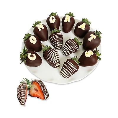 Chocolate Covered Company Premium Belgian Chocolate Covered Congrats Strawberries, 12 Piece