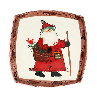 Vietri Old St. Nick Outdoorsman Square Platter