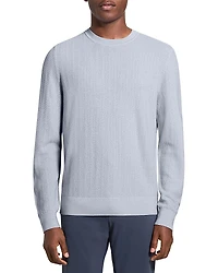 Theory Long Sleeve Crewneck Herringbone Knit Sweater