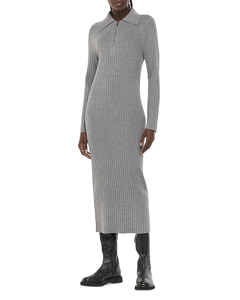 Whistles Bonnie Quarter Zip Sweater Dress