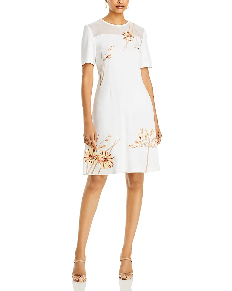 Misook Floral Print Shift Dress