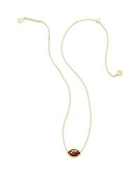 Stone Football Pendant Necklace, 19"