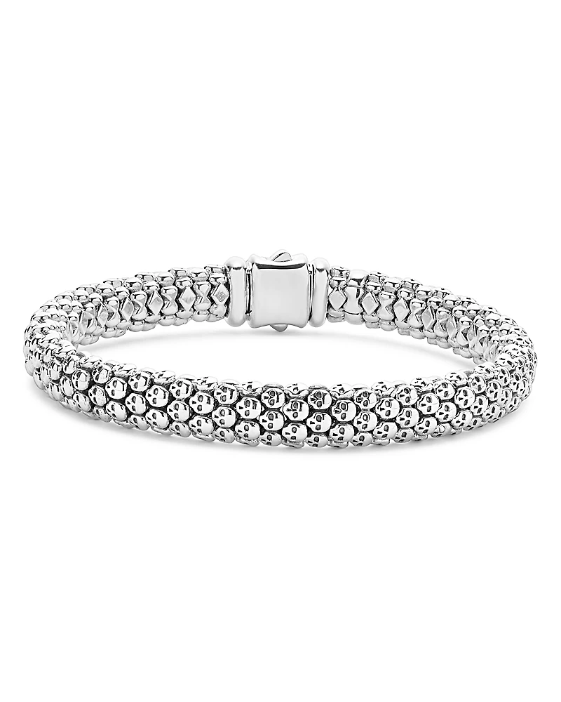 Lagos Men's Sterling Silver Anthem Skull Caviar Beaded Bracelet - Exclusive