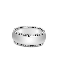 Men's Sterling Silver Anthem Polished Caviar Bead Band - Exclusive