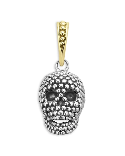 Lagos Men's 18K Yellow Gold & Sterling Silver Anthem Caviar Bead Skull Pendant - Exclusive