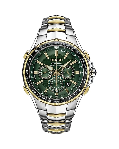 Seiko Watch Coutura Radio Sync Solar Chronograph, 46mm