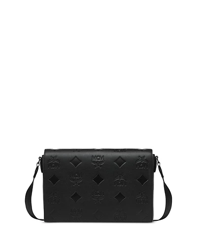 Klassik Small Maxi Monogram Embossed Leather Messenger Bag