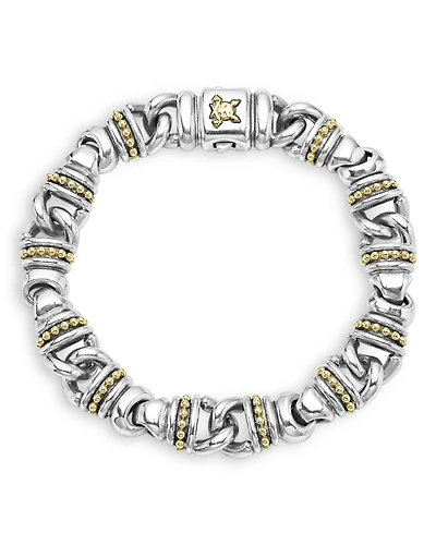 Men's 18K Yellow Gold & Sterling Silver Anthem Beaded Link Bracelet - Exclusive