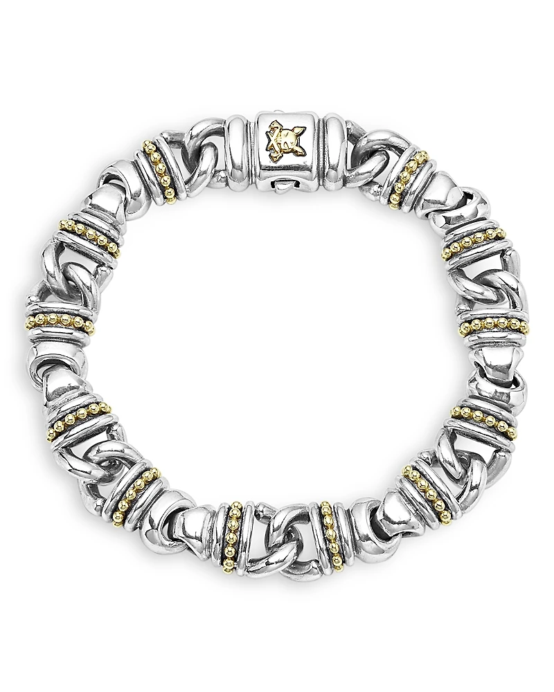 Lagos Men's 18K Yellow Gold & Sterling Silver Anthem Beaded Link Bracelet - Exclusive