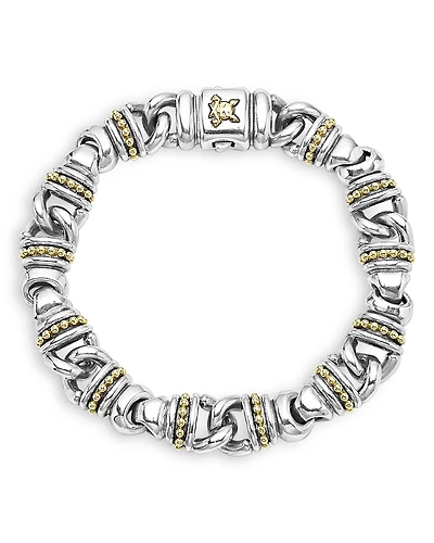 Lagos Men's 18K Yellow Gold & Sterling Silver Anthem Beaded Link Bracelet - Exclusive