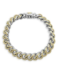 Men's 18K Yellow Gold & Sterling Silver Anthem Beaded Curb Link Bracelet - Exclusive