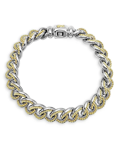 Lagos Men's 18K Yellow Gold & Sterling Silver Anthem Beaded Curb Link Bracelet - Exclusive