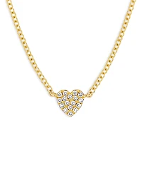 Ef Collection 14K Yellow Gold Diamond Baby Heart Necklace, 15.5