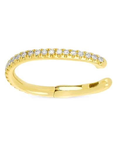 Ef Collection 14K Yellow Gold Diamond Single Ear Cuff