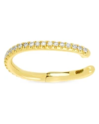 Ef Collection 14K Yellow Gold Diamond Single Ear Cuff