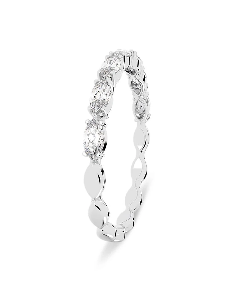 Matrix Marquise Cut Stack Ring Rhodium Plated