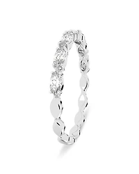 Matrix Marquise Cut Stack Ring Rhodium Plated