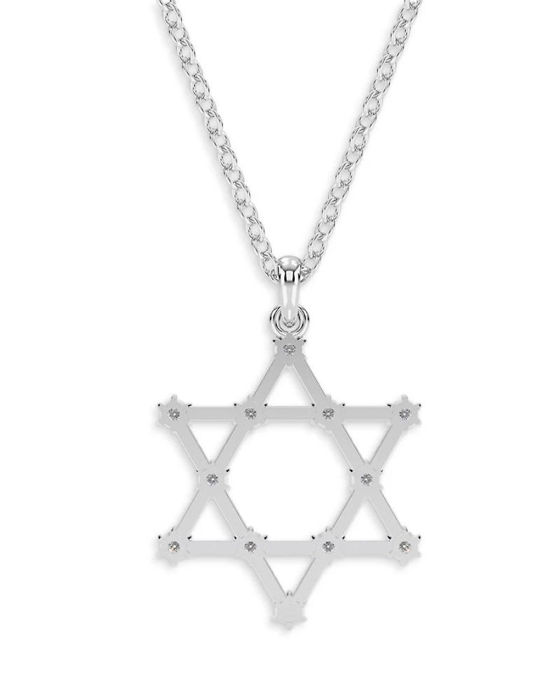 Insigne Crystal Star of David Pendant Necklace, 15.75-18.5"