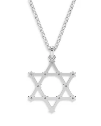 Insigne Crystal Star of David Pendant Necklace, 15.75-18.5"