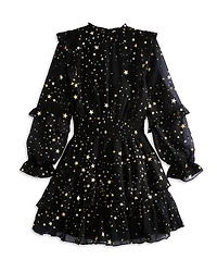 Aqua Girls' Metallic Stars Dress - Little Kid, Big Kid