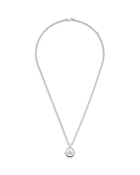 Sterling Silver Trademark925 Hexagon Pendant Necklace, 20-21.7"