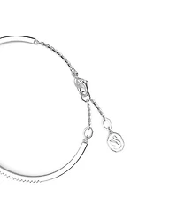 Mesmera Mixed Cut Bangle Bracelet in Rhodium Plated
