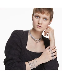 Matrix Pear Cut Ring in Rhodium Plated