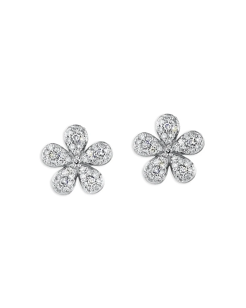 Phillips House 14K Yellow Gold Diamond Forget Me Not Petite Pave Stud Earrings