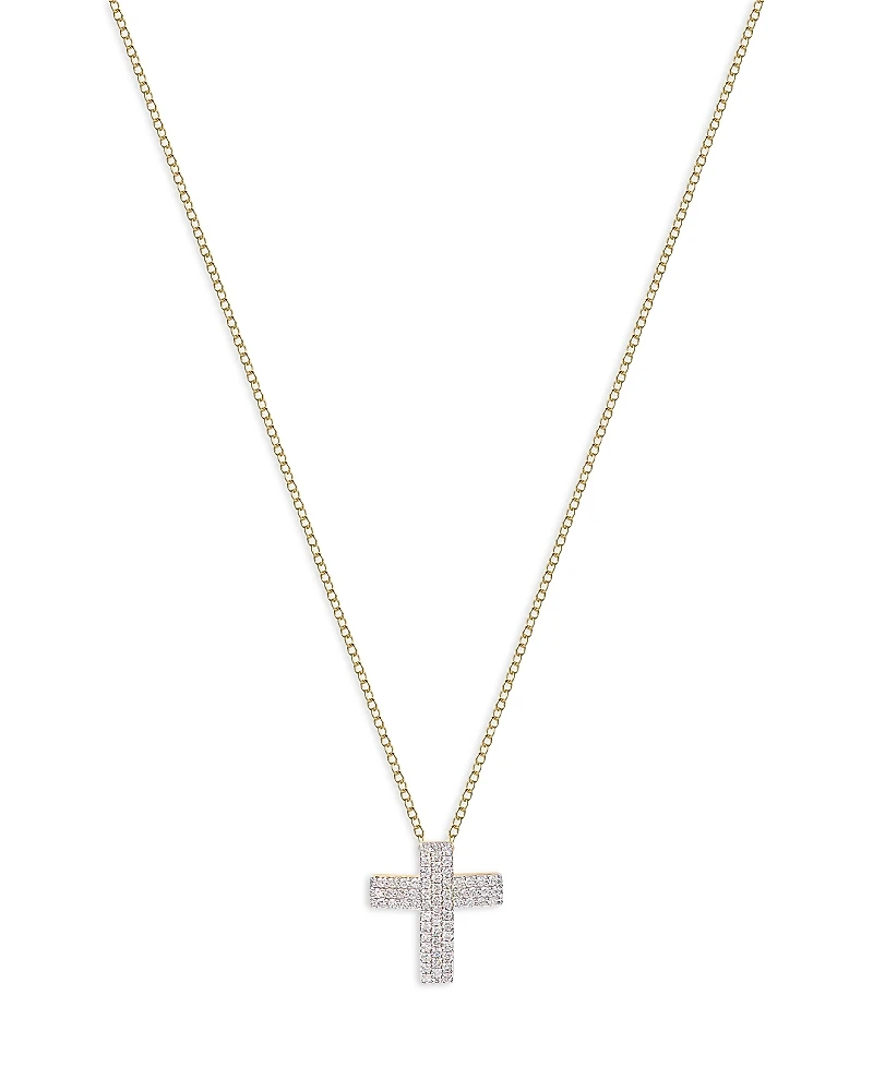 Phillips House 14K Yellow Gold Diamond Infinity Cross Necklace, 16-18