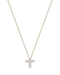 Phillips House 14K Yellow Gold Diamond Infinity Cross Necklace, 16-18