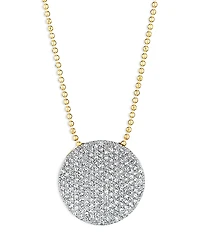 Phillips House Rhodium & 14K Gold Affair Diamond Disc Pendant Necklace, 16-18