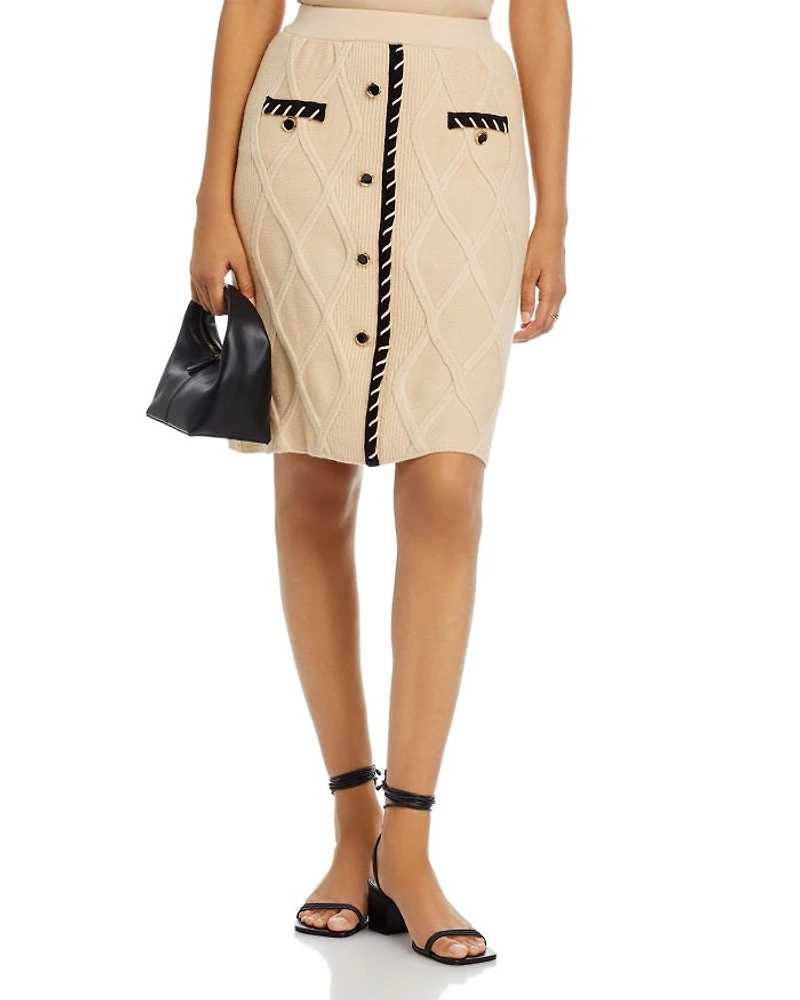 Textural Knit A Line Pull On Skirt