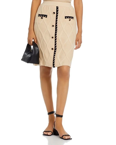 Textural Knit A Line Pull On Skirt