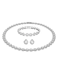 Una Necklace, Bracelet & Stud Earrings Set in Rhodium Plated