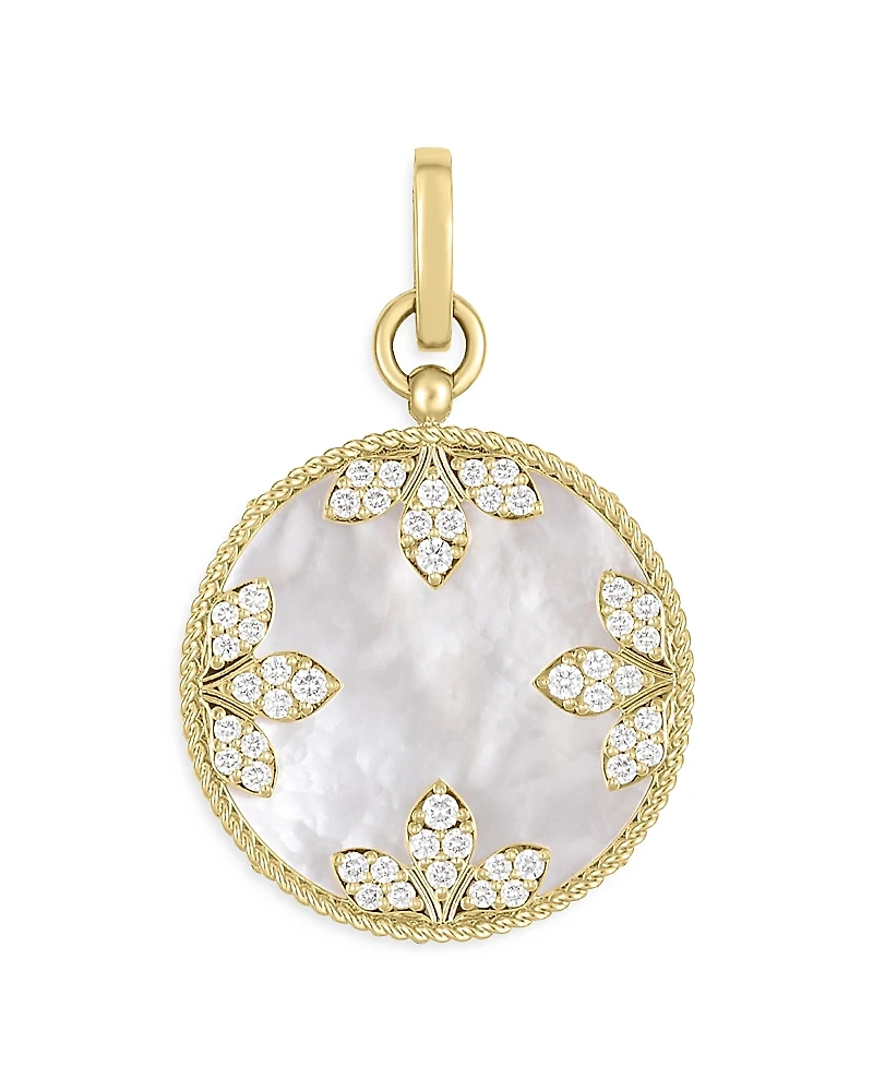 Roberto Coin 18K Yellow Gold Medallion Diamond & Mother of Pearl Pendant