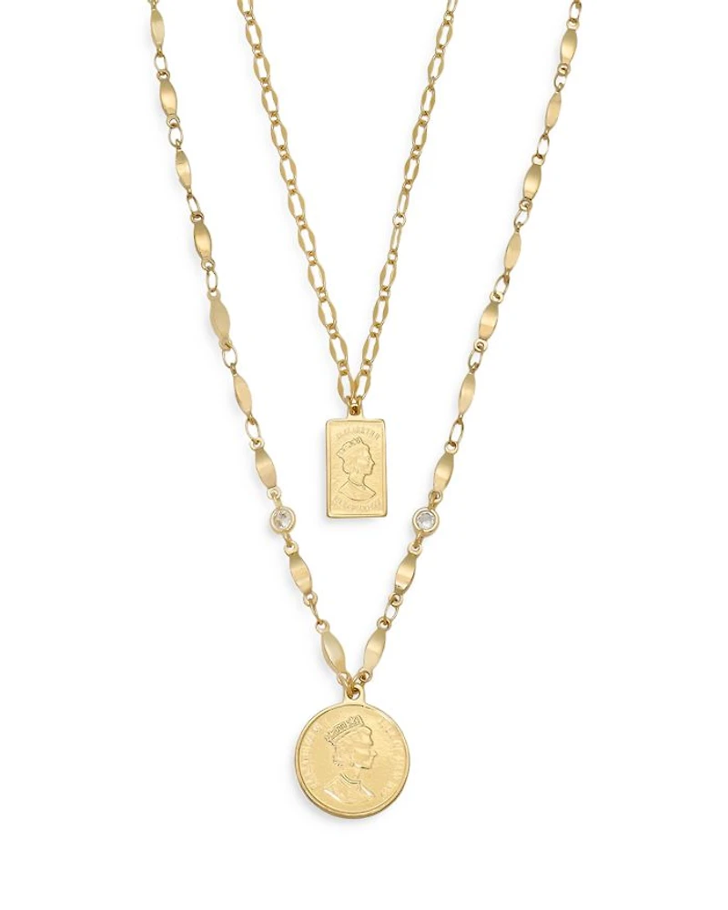 Medallions of Mine Layered Coin Necklace Set, 12"-16"