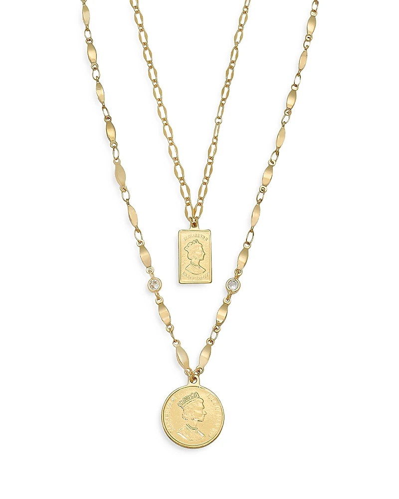Ettika Medallions of Mine Layered Coin Necklace Set, 12-16