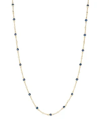 Bloomingdale's Fine Collection Blue Sapphire & Diamond Bezel Station Collar Necklace
