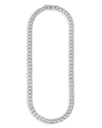 18K White Gold Classic Chic Diamond Link Necklace, 4.87 tcw