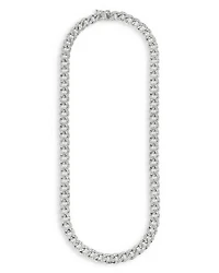 18K White Gold Classic Chic Diamond Link Necklace, 4.87 tcw
