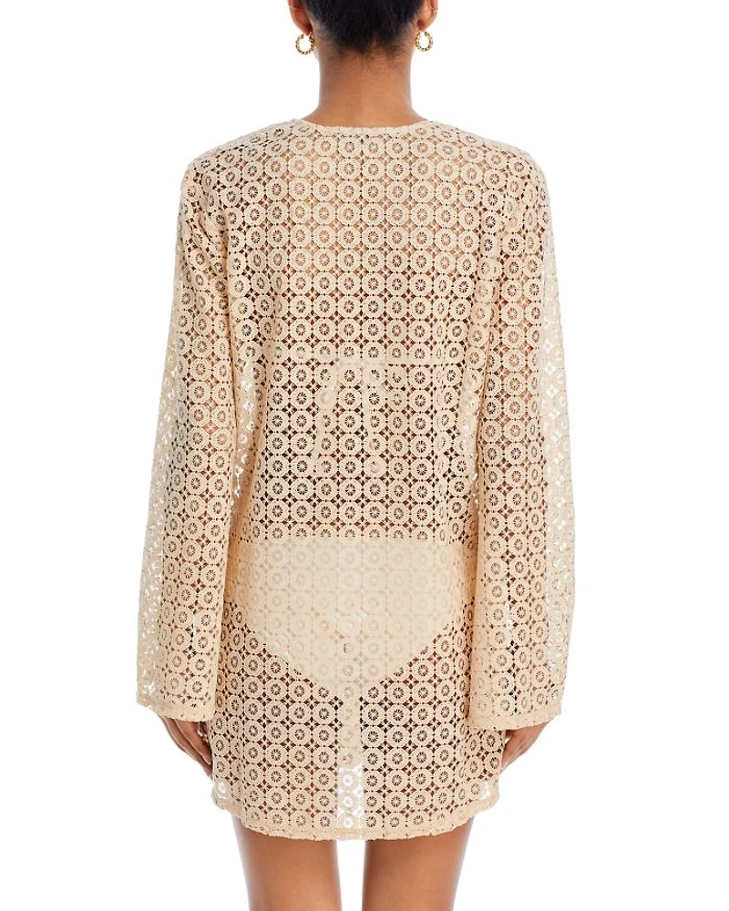 Lace Keyhole Mini Dress Swim Cover-Up - Exclusive
