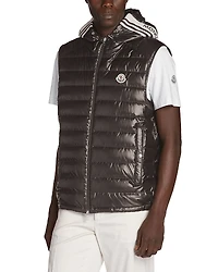 Moncler Clai Quilted Full Zip Hooded Down Vest