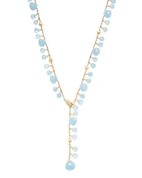 Marco Bicego 18K Yellow Gold Paradise Aquamarine & Diamond Dangle Lariat Necklace, 17.25 - Exclusive