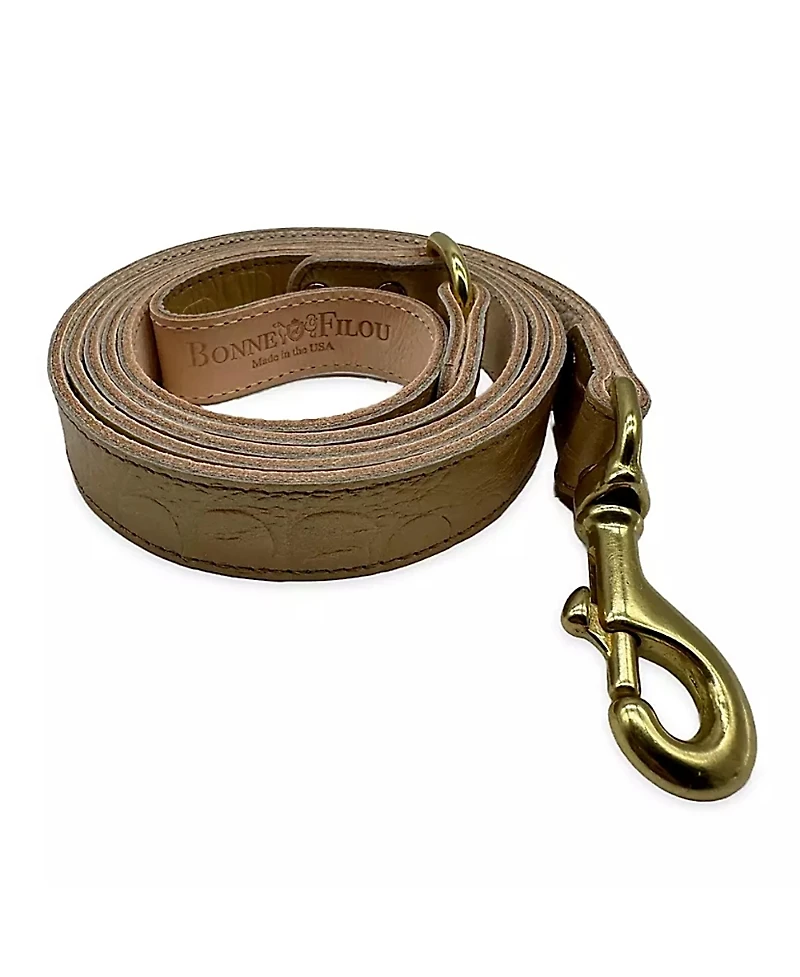 Bonne et Filou Large 6' Croc Leather Dog Leash