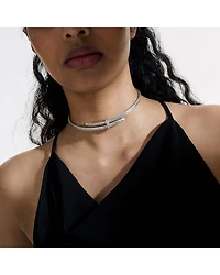 Sterling Silver Diamond Pavé Spear Coil Choker