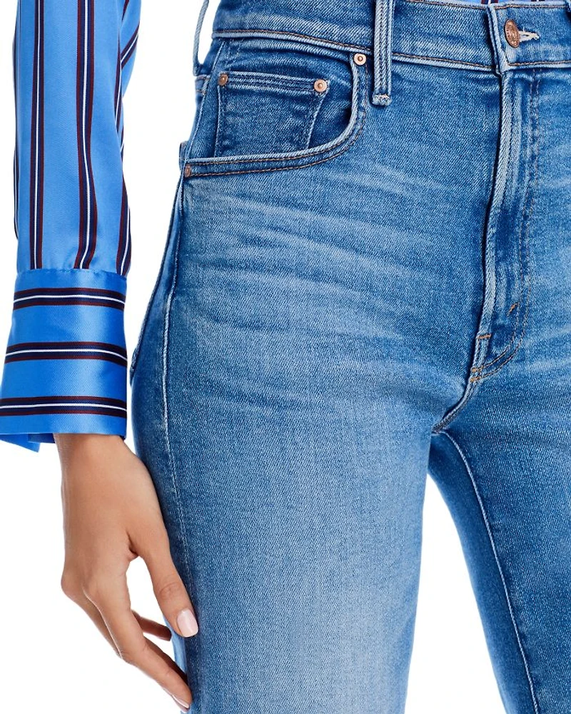 the Lil' Zip Rambler Petites Flood High Rise Cropped Straight Jeans Out of Blue