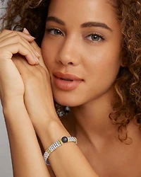 18K Yellow Gold & Sterling Silver Luna Black Tahitian Pearl Caviar Bead Bracelet