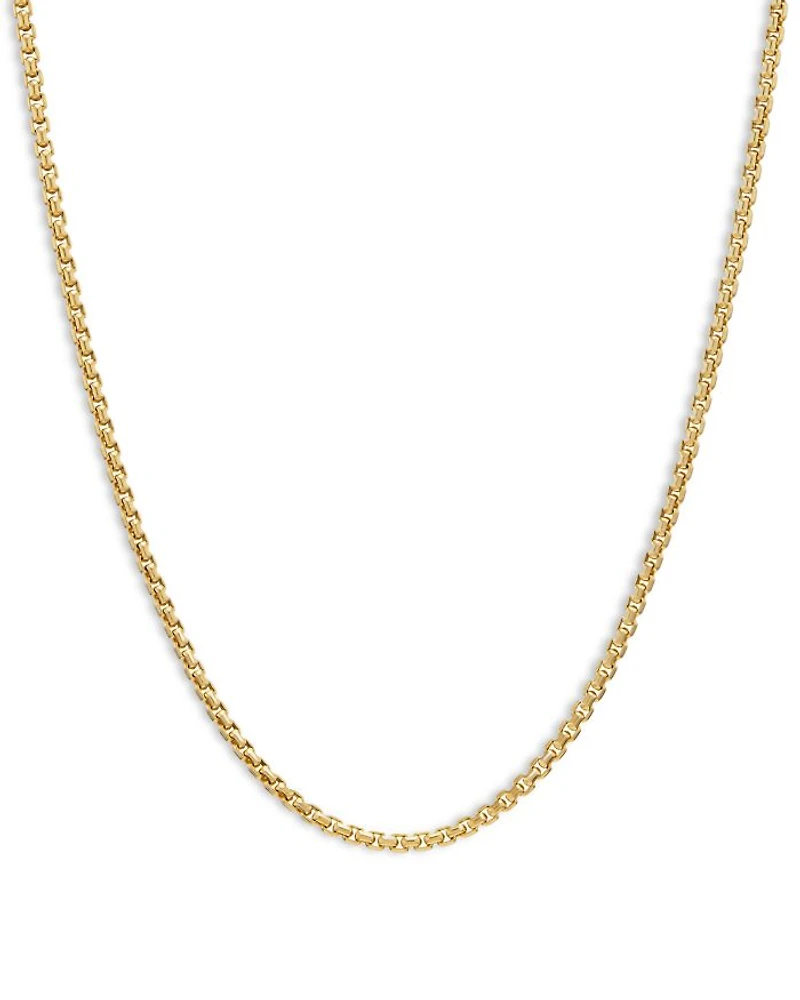 Box Chain Necklace 18K Yellow Gold, 1mm