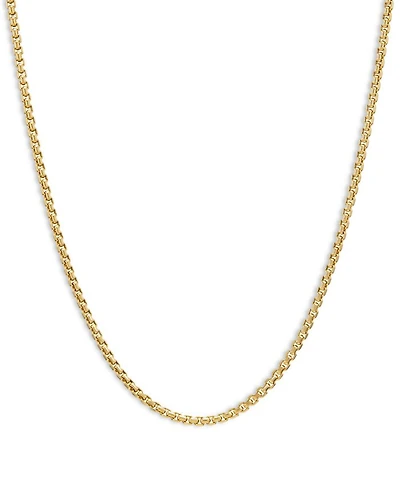 Box Chain Necklace 18K Yellow Gold, 1mm