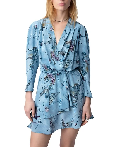 Rogers Silk Butterfly Print Dress